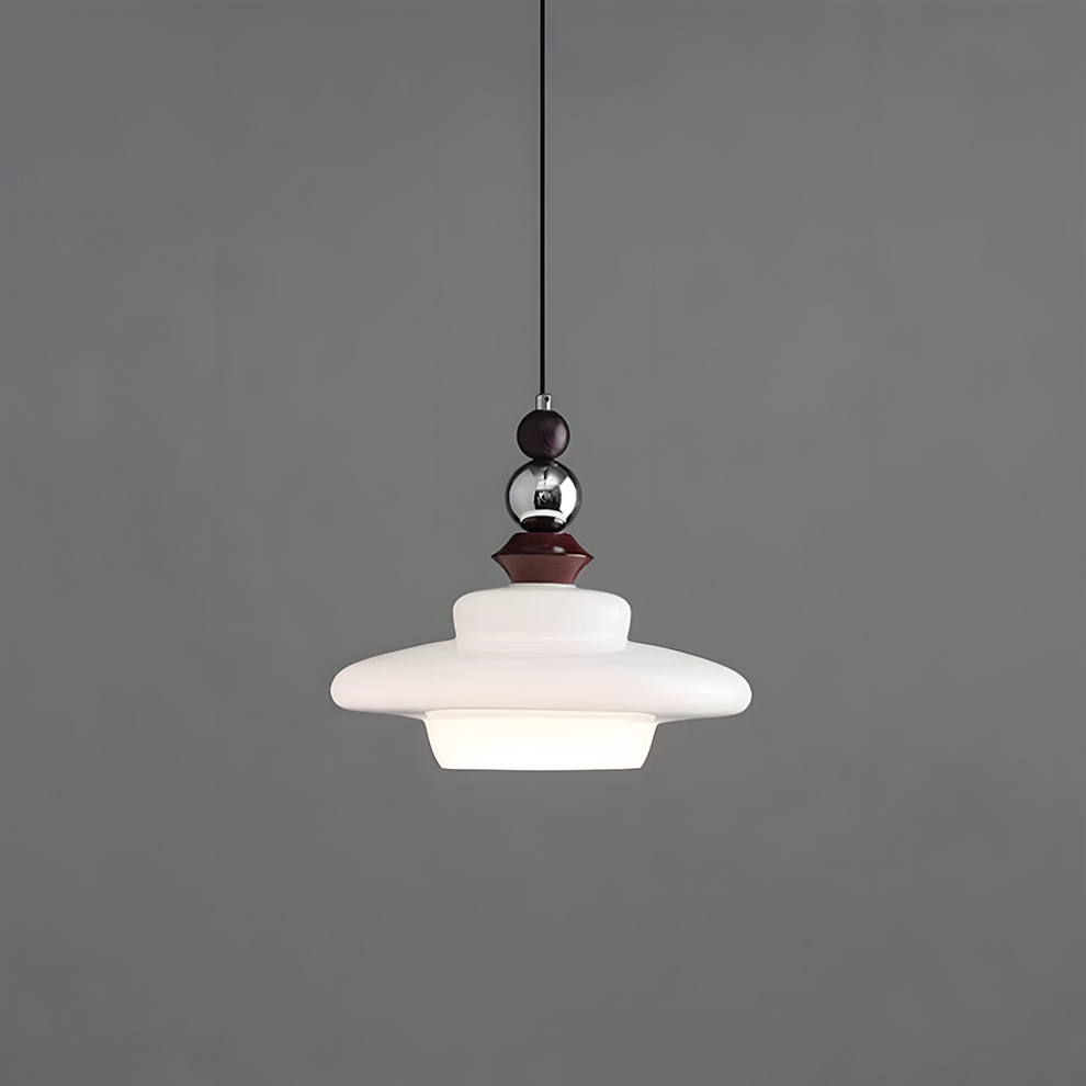 LumoVita | Lampada a sospensione da tavolo da pranzo in vetro medievale | Beige
