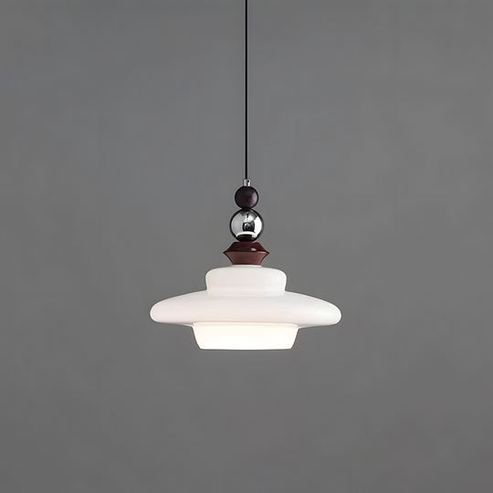 LumoVita | Lampada a sospensione da tavolo da pranzo in vetro medievale | Beige