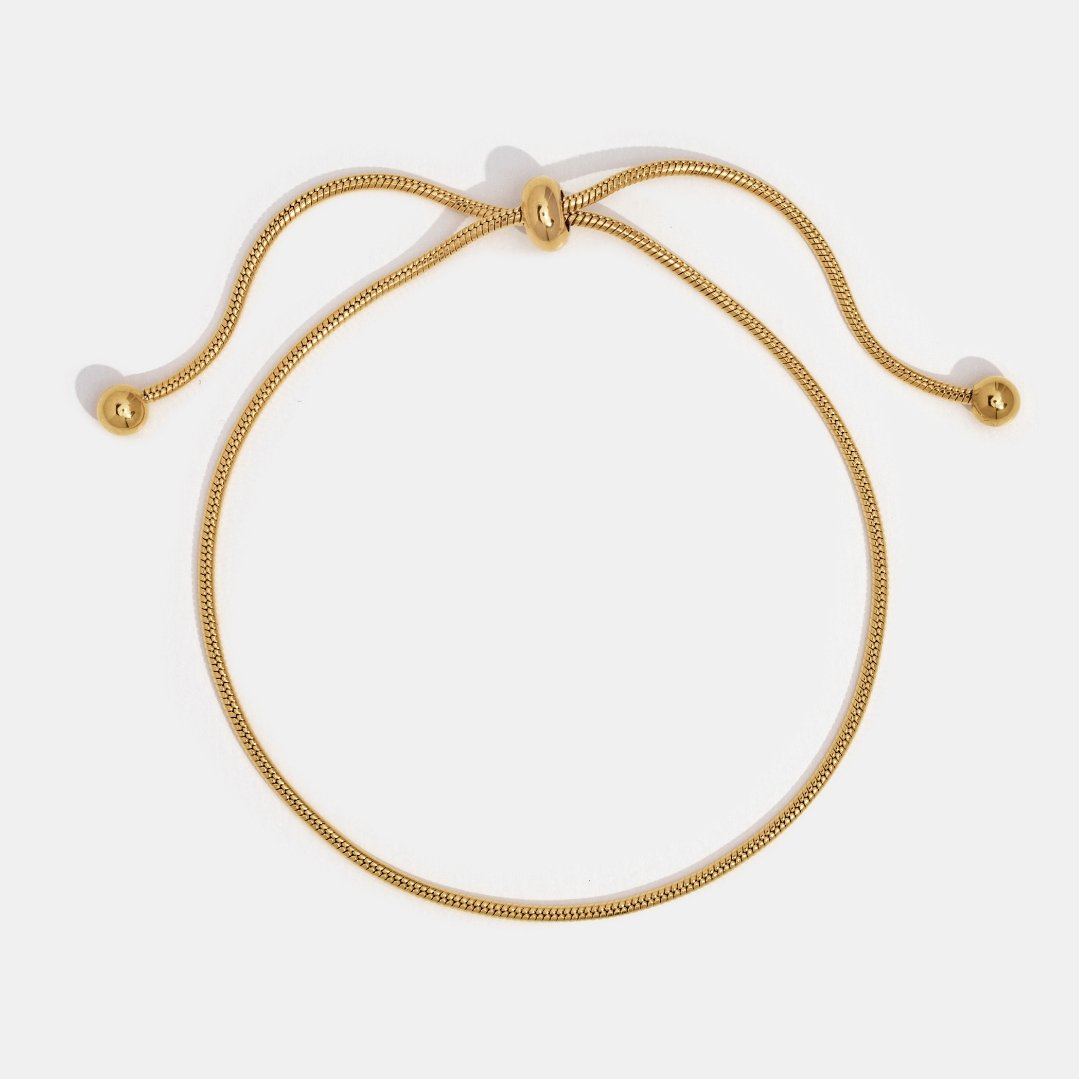 Damesarmband met verstelbare details, geschikt voor een subtiele en elegante look.
