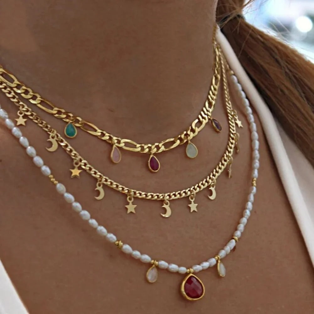 Mina - Charming Layered Necklace Set For An Elegant Look