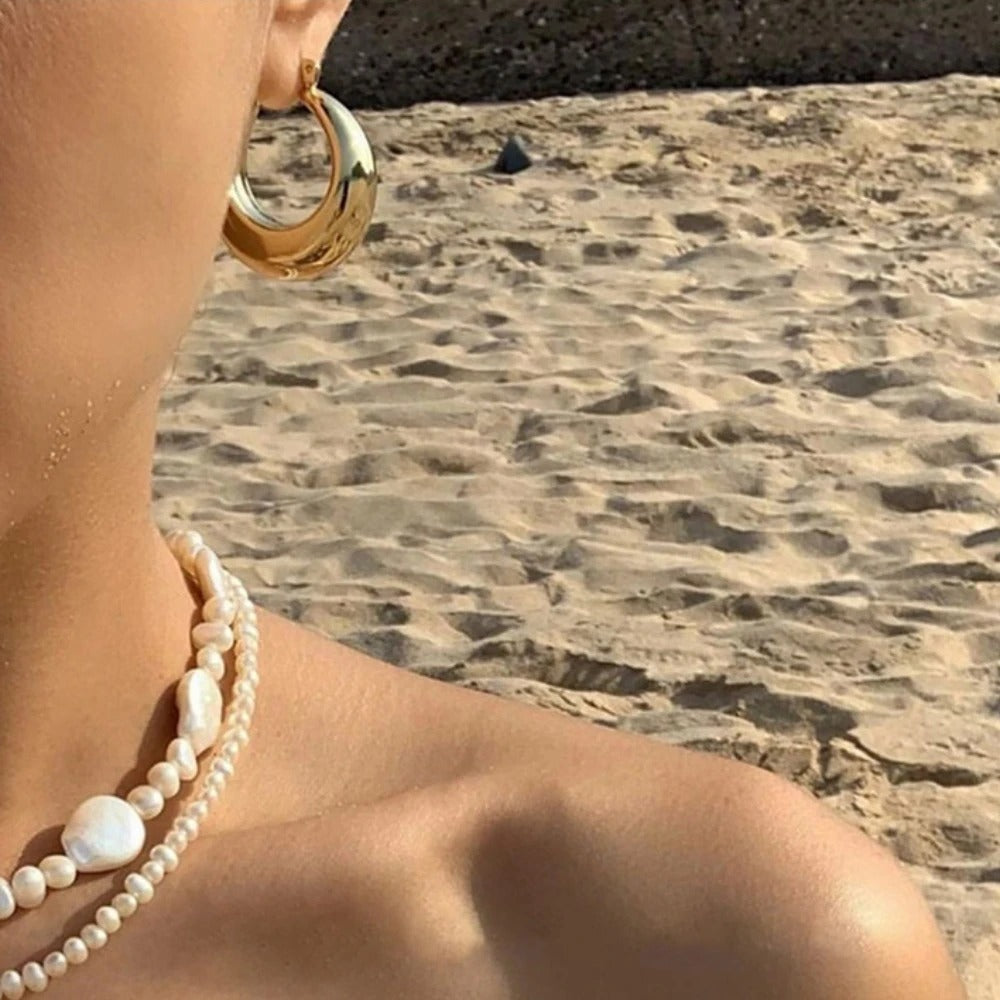 Mia - Eleganti, orecchini a cerchio appariscenti con stile senza tempo per ogni giorno