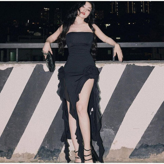 Ava - Evening dress with elegant ruffles