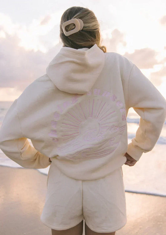 Comfortabele strandhoodie met tropische details.