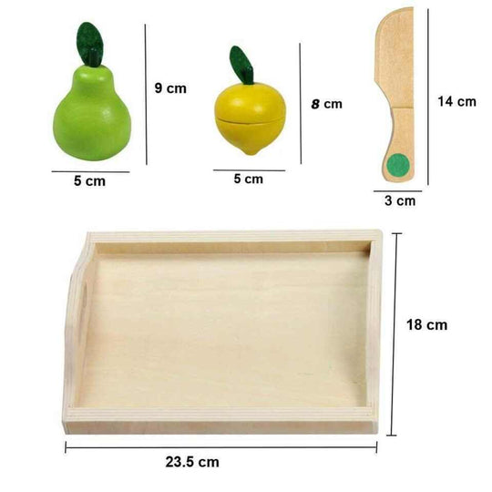 LittleChefs educatieve vruchtenset voor kinderen, stimuleert creatief spel en eetgewoonten.
