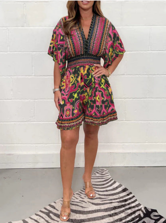 Elina - Colorful jumpsuit with wide sleeve