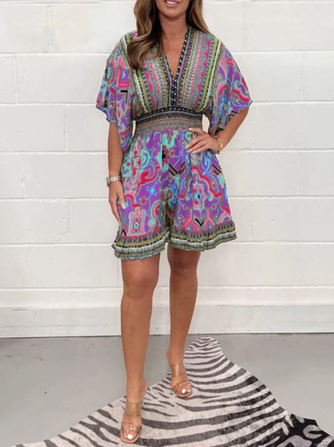 Elina - Colorful jumpsuit with wide sleeve