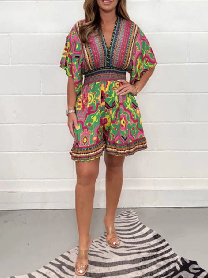 Elina - Colorful jumpsuit with wide sleeve