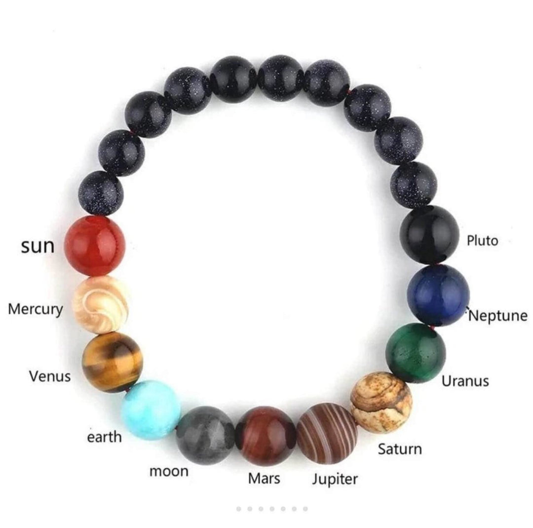 Isla elegante armband die het zonnestelsel symboliseert, perfect om een persoonlijk statement te maken.
