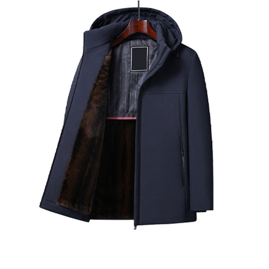 Volledig geopende parka met zichtbare binnenvoering.
