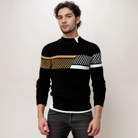 Elias herentrui gedragen met jeans voor een casual uitstraling.
