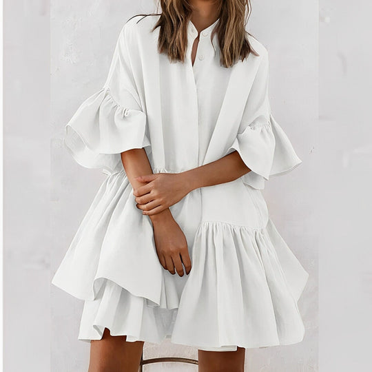 Hina - Elegant dress with wide flared sleeves